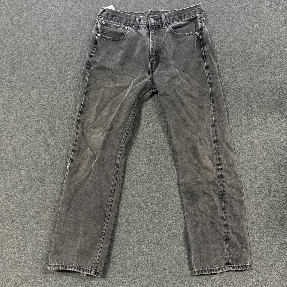 Vintage Levis 505 Straight Leg Jeans Mens 32x29 Black Good Faded Denim